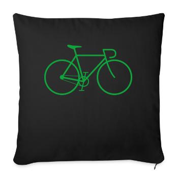 Vélo fixie vert - Housse de coussin décorative 45 x 45 cm - noir - Devant