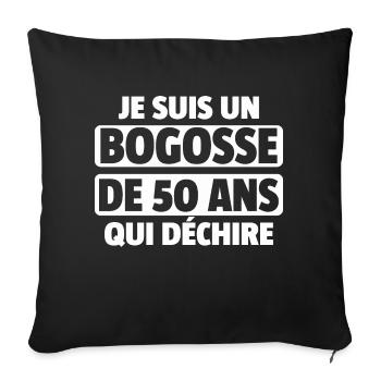 bogosse de 50 ans / cadeau anniversaire homme - Housse de coussin décorative 45 x 45 cm - noir - Devant