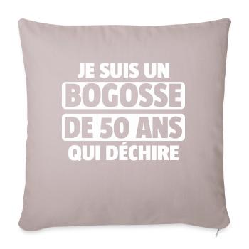 bogosse de 50 ans / cadeau anniversaire homme - Housse de coussin décorative 45 x 45 cm - taupe clair - Devant