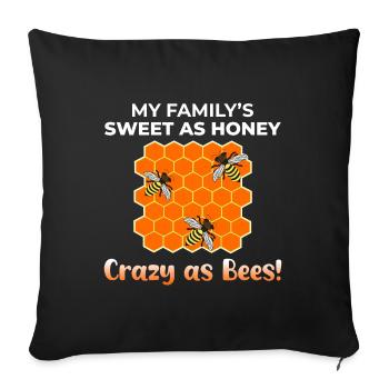 abeille papa apiculteur apiculture insecte maman - Housse de coussin décorative 45 x 45 cm - noir - Devant