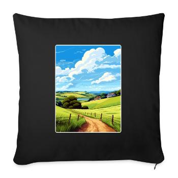 Lerryn Cornwall England Travel Poster Souvenir WPA - Sofa pillowcase 17,3'' x 17,3'' (45 x 45 cm) - black - Front