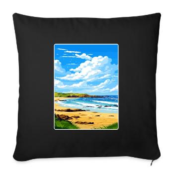 Godrevy Point Angleterre Affiche de voyage Souvenir WPA - Housse de coussin décorative 45 x 45 cm - noir - Devant