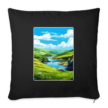 Boscastle Cornwall England Travel Poster Souvenir - Sofa pillowcase 17,3'' x 17,3'' (45 x 45 cm) - black - Front