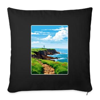 Lizard Point Angleterre Affiche de voyage Souvenir WPA - Housse de coussin décorative 45 x 45 cm - noir - Devant
