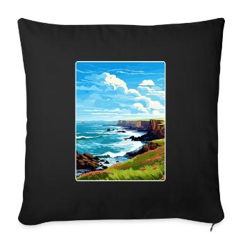 Lizard Point Angleterre Affiche de voyage Souvenir WPA - Housse de coussin décorative 45 x 45 cm - noir - Devant