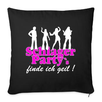 Schlager Party , Schlager Musik , FINDE ICH GEIL - Sofa pillowcase 17,3'' x 17,3'' (45 x 45 cm) - black - Front