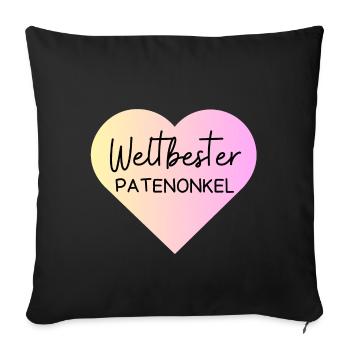 Weltbester Patenonkel! Personalisierbar - Sofakissenbezug 45 x 45 cm - Schwarz - Vorne