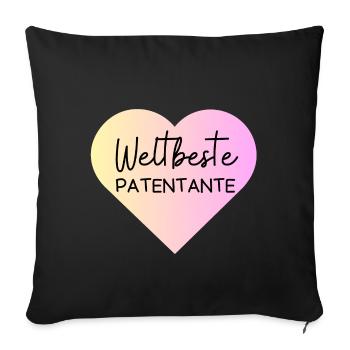 Weltbeste Patentante! Personalisierbar - Sofakissenbezug 45 x 45 cm - Schwarz - Vorne