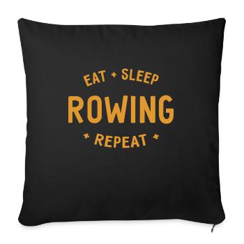 Manger, Dormir, Ramer, Répéter, Ramer - Housse de coussin décorative 45 x 45 cm - noir - Devant