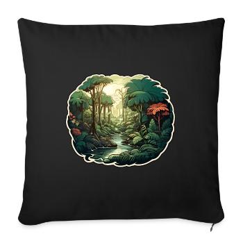 Landscape Nature - Sofa pillowcase 17,3'' x 17,3'' (45 x 45 cm) - black - Front