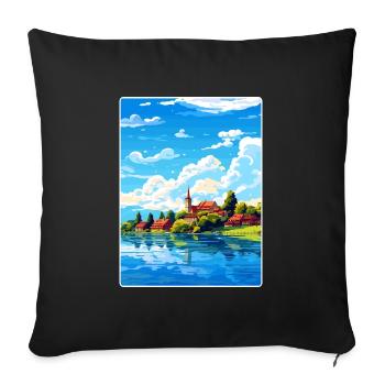 Lac de Constance, Allemagne, Affiche de voyage européen, WPA - Housse de coussin décorative 45 x 45 cm - noir - Devant