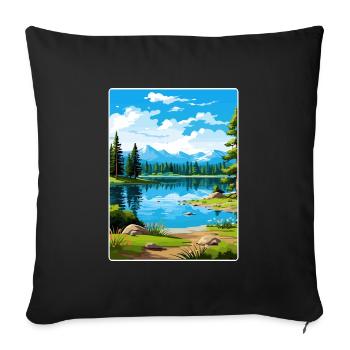 Big Bear Lake California Travel Poster Souvenir - Sofa pillowcase 17,3'' x 17,3'' (45 x 45 cm) - black - Front