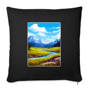 Glacier County Montana Reiseposter Souvenir WPA - Sofakissenbezug 45 x 45 cm - Schwarz - Vorne