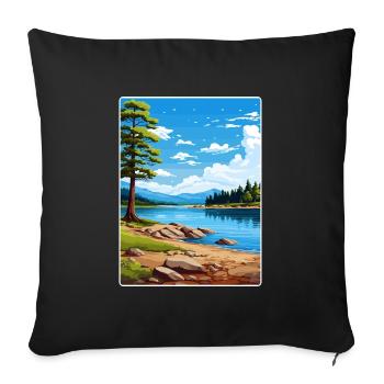 Big Bear Lake California Travel Poster Souvenir - Sofa pillowcase 17,3'' x 17,3'' (45 x 45 cm) - black - Front