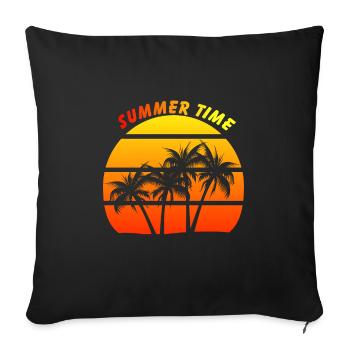 Summer time - Sofa pillowcase 17,3'' x 17,3'' (45 x 45 cm) - black - Front