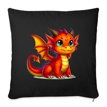 Dragon - Housse de coussin décorative 45 x 45 cm - noir - Devant