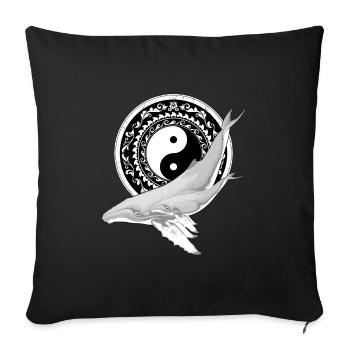 Yin Yang Humpback Whales - Sofa pillowcase 17,3'' x 17,3'' (45 x 45 cm) - black - Front