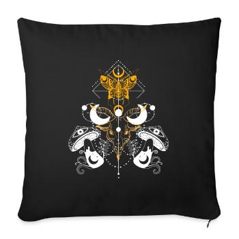 Ornate Geometric Mandala Crest - Sofa pillowcase 17,3'' x 17,3'' (45 x 45 cm) - black - Front