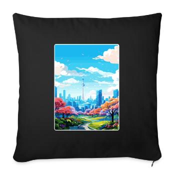 Séoul Corée du Sud Affiche de voyage Peinture Souvenir WPA - Housse de coussin décorative 45 x 45 cm - noir - Devant