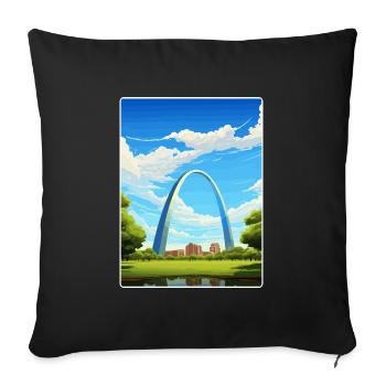 Gateway Arch Nationalpark Reiseplakat Souvenir - Sofakissenbezug 45 x 45 cm - Schwarz - Vorne
