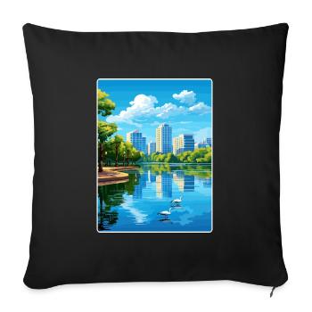 Orlando Beach Florida City Travel Poster Souvenir - Sofa pillowcase 17,3'' x 17,3'' (45 x 45 cm) - black - Front