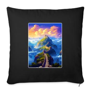 Great of China Travel Poster Souvenir Painting WPA - Sofa pillowcase 17,3'' x 17,3'' (45 x 45 cm) - black - Front