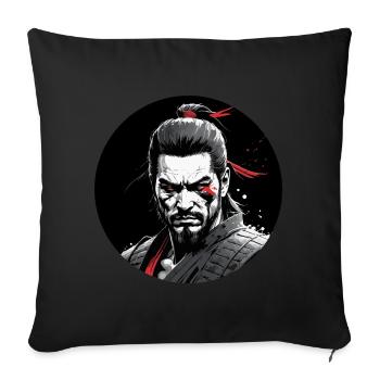 Samouraï féroce - Housse de coussin décorative 45 x 45 cm - noir - Devant
