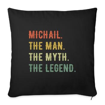 Michael Michail Prénom Forme abrégée Homme Mythe Légende - Housse de coussin décorative 45 x 45 cm - noir - Devant