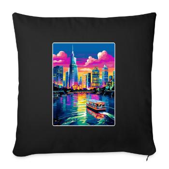 Bangkok Thaïlande Affiche de voyage thaïlandaise Souvenir WPA - Housse de coussin décorative 45 x 45 cm - noir - Devant