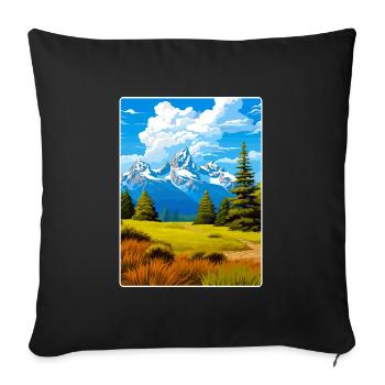 Affiche de voyage du parc national des Great Smoky Mountains - Housse de coussin décorative 45 x 45 cm - noir - Devant