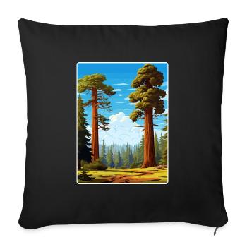 Sequoia Nationalpark Kalifornien Reiseposter WPA - Sofakissenbezug 45 x 45 cm - Schwarz - Vorne