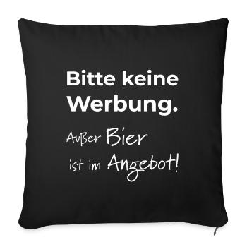 postkasten bitte keine werbung lustig bier angebot - Sofakissenbezug 45 x 45 cm - Schwarz - Vorne