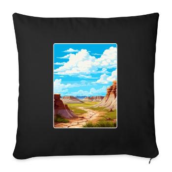 Badlands Nationalpark Reise Poster Souvenir WPA - Sofakissenbezug 45 x 45 cm - Schwarz - Vorne