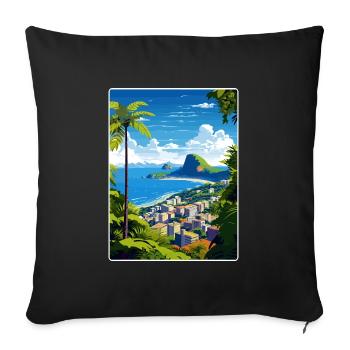 Rio de Janeiro Brésil Affiche de voyage Souvenir WPA - Housse de coussin décorative 45 x 45 cm - noir - Devant