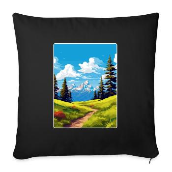 Affiche de voyage souvenir du parc national de Grand Teton - Housse de coussin décorative 45 x 45 cm - noir - Devant