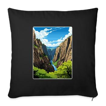 Black Canyon National Park Colorado Travel Poster - Sofa pillowcase 17,3'' x 17,3'' (45 x 45 cm) - black - Front