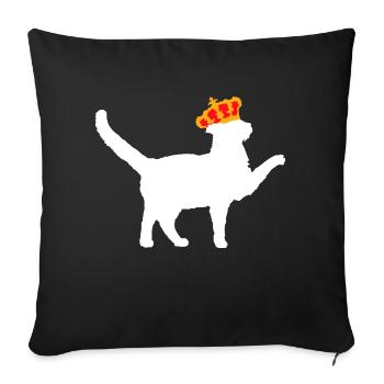 King Cat Royale Crown Queen King Silhouette - Sofa pillowcase 17,3'' x 17,3'' (45 x 45 cm) - black - Front