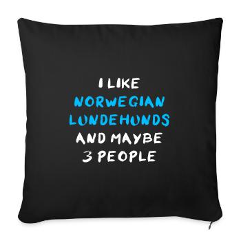 Norwegian Lundehund Norwegischer Lundehund - Sofa pillowcase 17,3'' x 17,3'' (45 x 45 cm) - black - Front