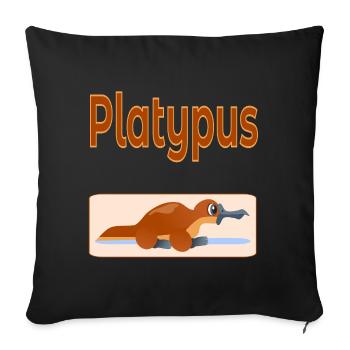 Ornithorynque Australie - Housse de coussin décorative 45 x 45 cm - noir - Devant