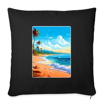 Barbade Caraïbes Voyage Affiche Souvenir Peinture WP - Housse de coussin décorative 45 x 45 cm - noir - Devant