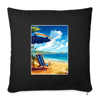 République dominicaine Carte d’affiche de voyage dans les Caraïbes - Housse de coussin décorative 45 x 45 cm - noir - Devant