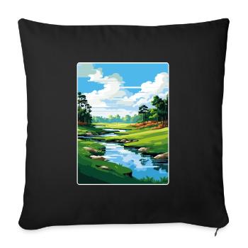Augusta Golf Course Vintage Voyage Poster Souvenir - Housse de coussin décorative 45 x 45 cm - noir - Devant