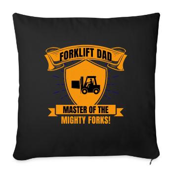 Conducteur de chariot élévateur Papa Conducteur d’équipement lourd Drôle - Housse de coussin décorative 45 x 45 cm - noir - Devant