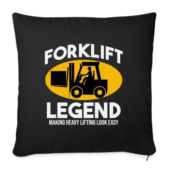 Conducteur de chariot élévateur Conducteur d’équipement lourd Humour - Housse de coussin décorative 45 x 45 cm - noir - Devant