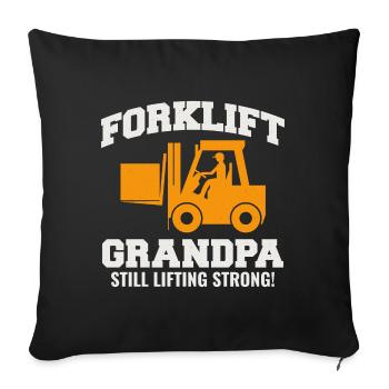 Chariot élévateur Grand-père Conducteur d’équipement lourd - Housse de coussin décorative 45 x 45 cm - noir - Devant