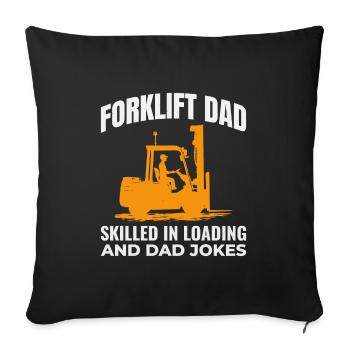 Conducteur de chariot élévateur Papa Conducteur d’équipement lourd Drôle - Housse de coussin décorative 45 x 45 cm - noir - Devant