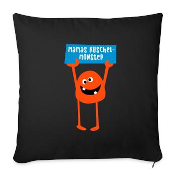 Monstre Maman Câlin Halloween Bande Dessinée Cool Dictons - Housse de coussin décorative 45 x 45 cm - noir - Devant