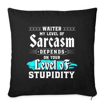 Serveur, Restaurant, Nourriture, Fête - Housse de coussin décorative 45 x 45 cm - noir - Devant