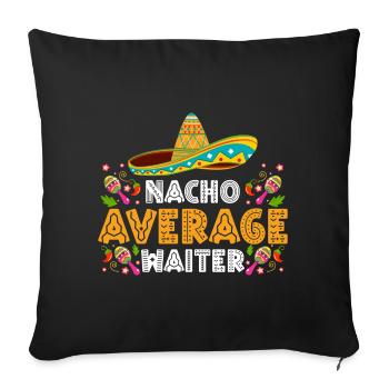 Serveuse Restaurant Soirée - Housse de coussin décorative 45 x 45 cm - noir - Devant