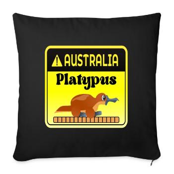 Avertissement à l’ornithorynque d’Australie - Mammifères - Housse de coussin décorative 45 x 45 cm - noir - Devant